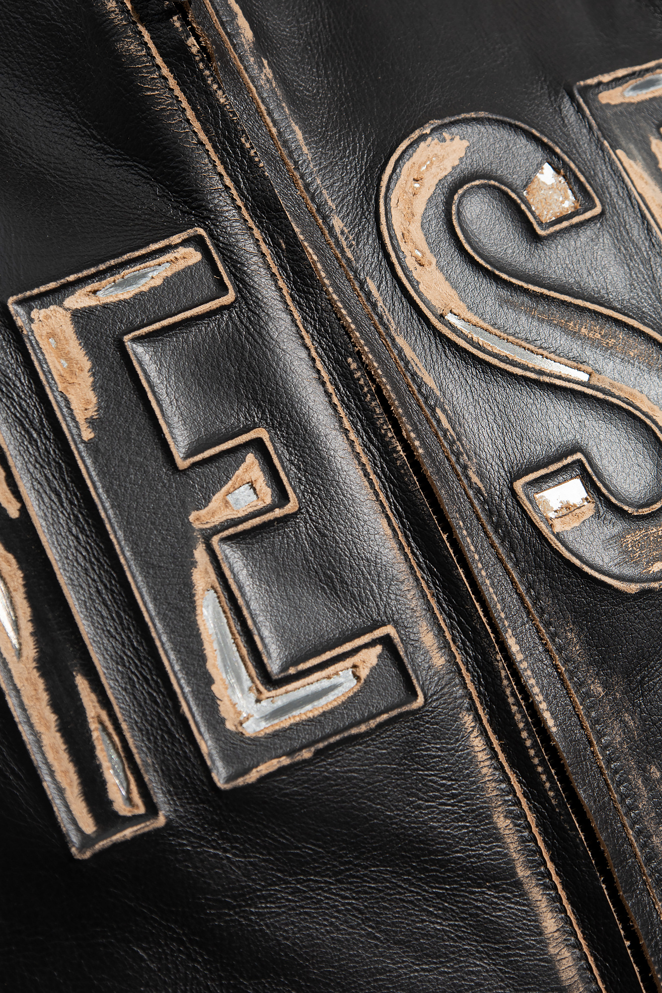 Black 'L - MET' leather jacket Diesel - Wacko Maria x Jean-Michel